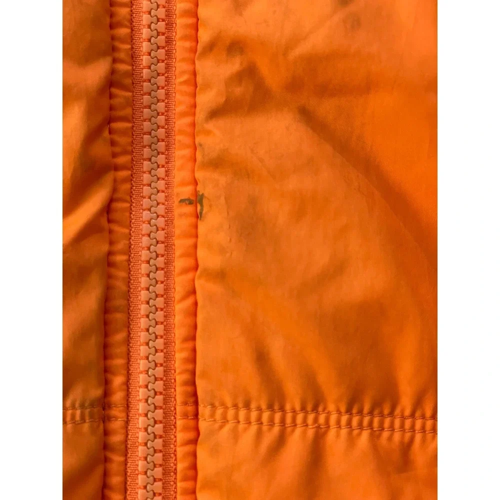 The North Face Boys Large Reversible Puffer Jacket Orange Blue Hooded Coat